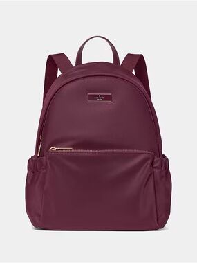 ♠️Kate Spade New York Carter Nylon Medium Dome Backpack, Deep Cherry Red NWT